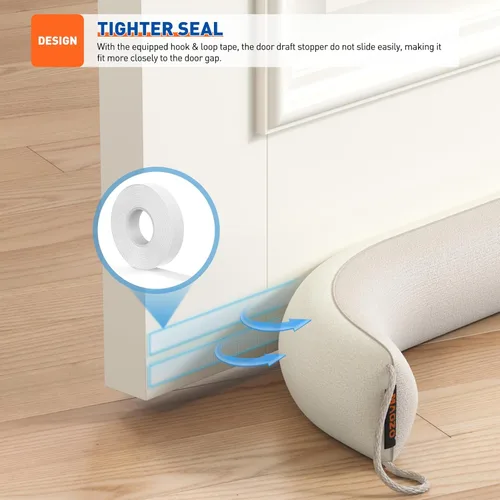 Vista 6 de MAGZO - Tapón de ruido para puerta; bloqueador de corrientes de aire, reductor de ruido, tapón de aire resistente para la parte inferior