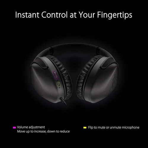 Vista 3 de ASUS ROG Strix Go Core Wired Gaming Headset 35mm Connector Lightweight Design Over-Ear Headphones for PC Mac Nintendo Switch and PS4 Black