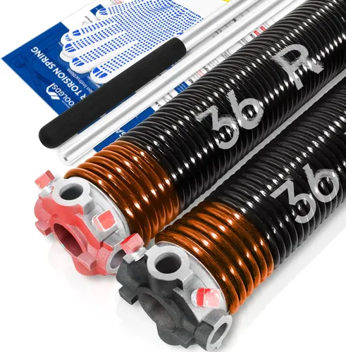 Vista 22 de Par de resortes de torsión para puerta de garaje de 2" juego con barras de bobinado antideslizantes y guantes, electroforesis de alta precisión sin