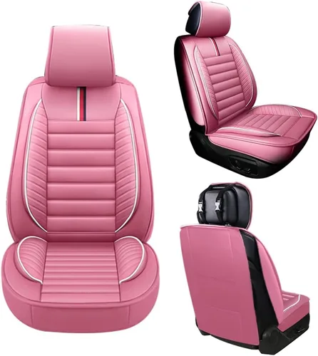 Vista 6 de Juego completo de fundas de asiento de automóvil para 6 fundas de asiento delantero y trasero de cuero para asientos delanteros y traseros, 5