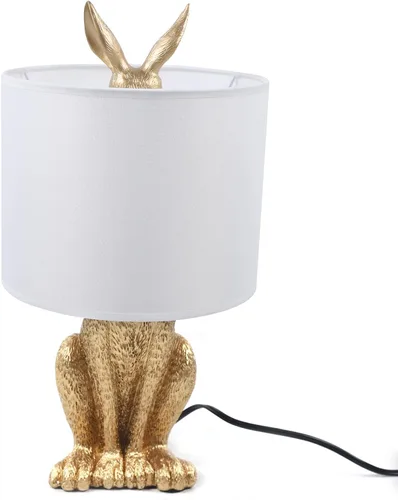 Lámpara de conejo LED dorada moderna con bombilla E27, accesorios de iluminación de mesita de noche para oficina, sala de estar, comedor,