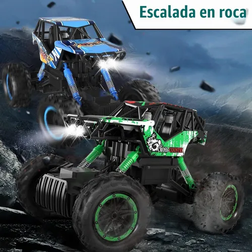 Vista 4 de Double E Automóviles de control remoto 1:18 de doble motor recargable para camionetas 4x4 todoterreno Verde