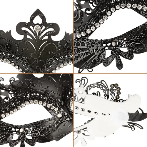 Vista 4 de Hoshin - Máscara para baile de máscaras, decoraciones de Mardi Gras, máscaras venecianas para mujer