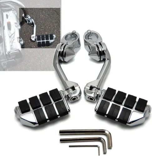 Vista 19 de XFMT - Estribos de color negro mate para motocicleta, 1.25 pulgadas, incluye kit de montaje