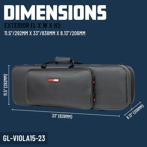 Vista 6 de Gator Cases Adagio Pro Series - Funda ligera para viola de 15" y 15,5" (GL-VIOLA15-23)