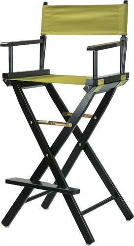 Vista 92 de Casual Home - Silla de director de 18 in, marco negro, lona negra, altura clásica