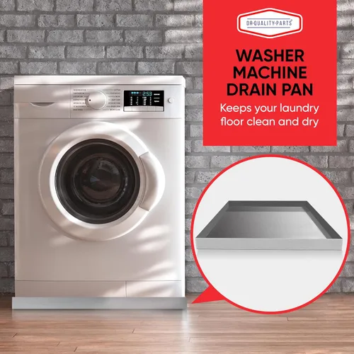 Vista 2 de DR. Quality - Bandeja de drenaje para lavadora de alta resistencia, bandeja de acero inoxidable para prevención de fugas y contención de derrames