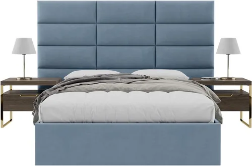 Vista 102 de Vänt - Paneles tapizados de cabecera para montar en la pared, diseño Elizabeth, 120 x 46 pulgadas, configuración de 16 paneles individuales