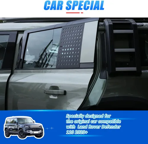 Vista 3 de YIWANG for Land Rover Defender 110 2020-2022 Car Styling Aluminum Alloy Black Car Window Side Glass Protective Panel Auto Accessories