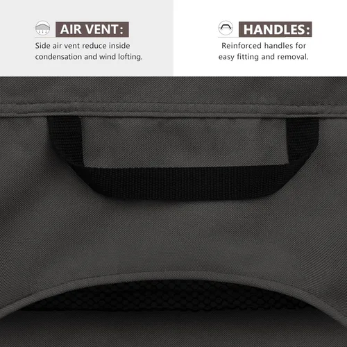 Vista 4 de ULTCOVER Caja de almacenamiento para banco de cubierta de patio - Cubiertas impermeables para mesa de hoguera rectangular al aire libre 44 x 28 Negro