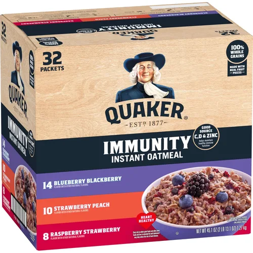 Vista 13 de Quaker Avena instantánea inferior en azúcar, paquete variado de 4 sabores, 44 unidades (paquete de 1)