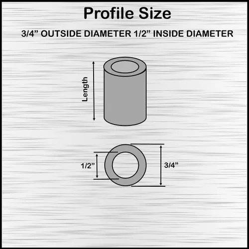 Vista 4 de Espaciador de aluminio 3/4" DE x 1/2" DI x Elija su longitud, espaciador redondo sin rosca, casquillo de soporte de acabado liso, se ajusta a