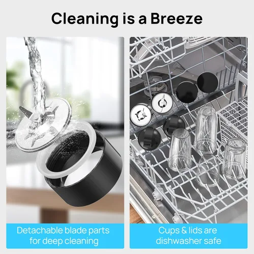 Vista 7 de Consciot CB08 Combo de licuadora y molinillo de 16 piezas para cocina y tamaño personal, mezcla batidos y licuados, bebidas congeladas, comida