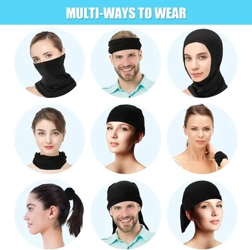 Vista 6 de Fivali 4 Pack Neck Gaiter Breathable Bandana Mask for Outdoor Protection