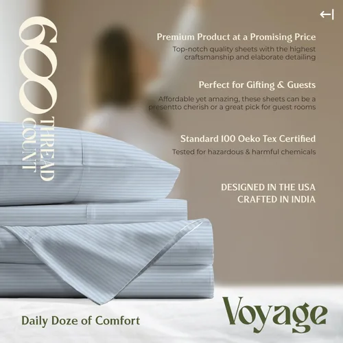 Vista 45 de Mayfair Linen Juego de sábanas de 100% algodón egipcio, tamaño individual (paquete de 2) – Sábanas de lujo blancas de 600 hilos, tamaño individual