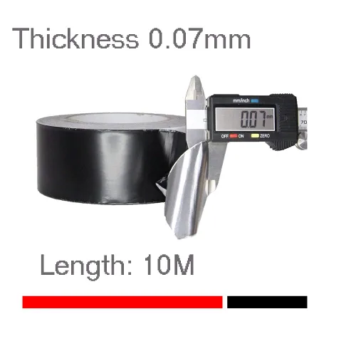 Vista 4 de Cinta adhesiva de papel de aluminio negro de 2 pulgadas, cinta adhesiva de sellado de rollo de grado profesional para HVAC, refrigerador