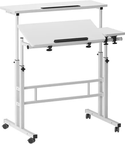 Vista 11 de SogesHome Mesa de escritorio ajustable para computadora portátil de 23.6 pulgadas, soporte de computadora portátil, mesa de bandeja de escritorio