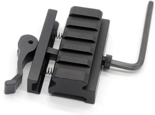 Vista 4 de FAZee 2 piezas Picatinny Riser Mount, 5 ranuras de perfil bajo Riser Riser Adaptor con palanca QD liberación rápida, apto para anillos de alcance