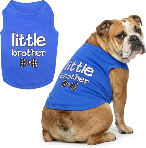 Vista 21 de Playera parisina para perros con palabras bordadas "I Love My Mommy" - 100% algodón, camiseta rosa para perros - Chaleco sin mangas para mascotas