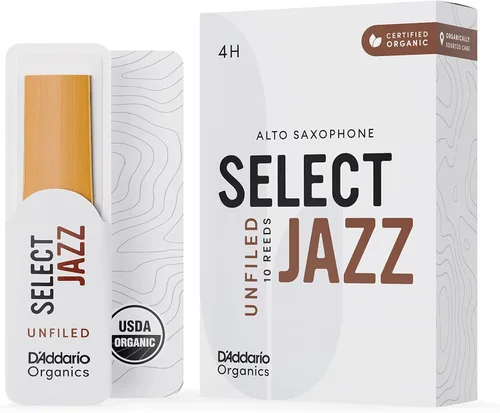 Vista 12 de D'Addario Organic Select Jazz Unfiled - Cañas de saxofón alto, selladas individualmente, 2 medianas, paquete de 3