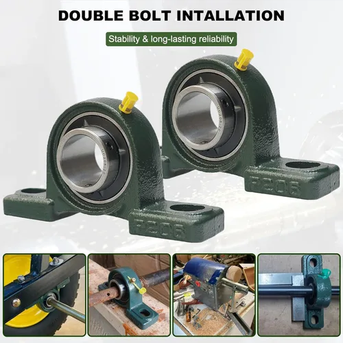 Vista 5 de UCP206-20 - Paquete de 2 rodamientos de bloque de almohada montados de 1-1/4 pulgadas, base de hierro fundido sólido, autoalineación (UCP206)