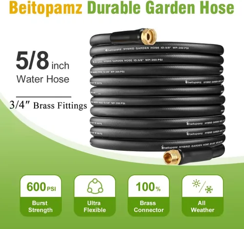Vista 9 de Beitopamz Manguera de jardín corta de 1 pie x 5/8 pulgadas hembra a hembra, conector extensor de manguera de agua pequeña resistente, conexiones sin