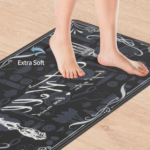 Vista 4 de Asrug Tapetes de cocina para piso, antifatiga, cómodo, tapete de pie para cocina, tapete de cocina, impermeable, resistente a las manchas