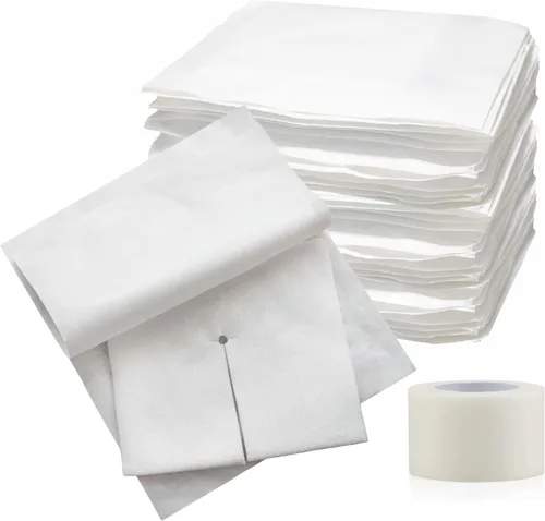 Vista 7 de Vakly Gasa de esponja de drenaje dividido de 4 x 4 estériles de 6 capas [paquete de 50] vendaje absorbente precortado de 4 x 4 pulgadas no tejido