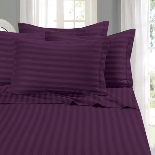 Vista 20 de Elegant Comfort Juego de sábanas más suaves y acogedoras de 4 piezas - Juego de sábanas de 6 piezas de damasco a rayas de 1500 hilos, calidad