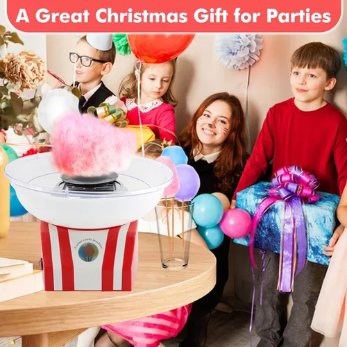 Vista 5 de Máquina de algodón de azúcar para niños, máquina de algodón para hacer hilo dental para el hogar, cumpleaños, fiesta familiar, regalo de Navidad