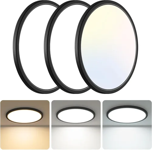 Vista 19 de libtit Paquete de 1 luces LED de techo pequeñas de 4.7 pulgadas, montaje empotrado, 3000 K, 4000 K, 6500 K, ajustable, 7 W, 700 lúmenes, luz