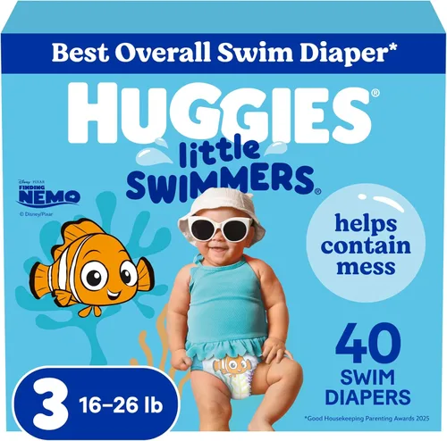 Vista 13 de Huggies - Pañales de baño desechables Little Swimmers, talla 4 (24-34 lbs), 36 unidades, el empaque puede variar