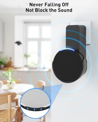 Vista 3 de Maxonar Soporte de pared, (2 paquetes) Ech0 P0p Soporte de altavoz de montaje en pared, sin tornillos, no necesita taladro, cable de almacenamiento