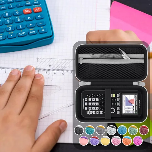 Vista 9 de Funda de calculadora compatible con calculadora gráfica de color de titanio Texas Instruments TI-84 Plus CE/TI-84 Plus/TI-Nspire CX II CAS/TI-Nspire