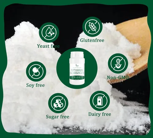 Vista 5 de Bicarbonato de potasio de 11 onzas, polvo de bicarbonato de potasio 100% puro, suplemento mineral de grado alimenticio para plantas, pasteles