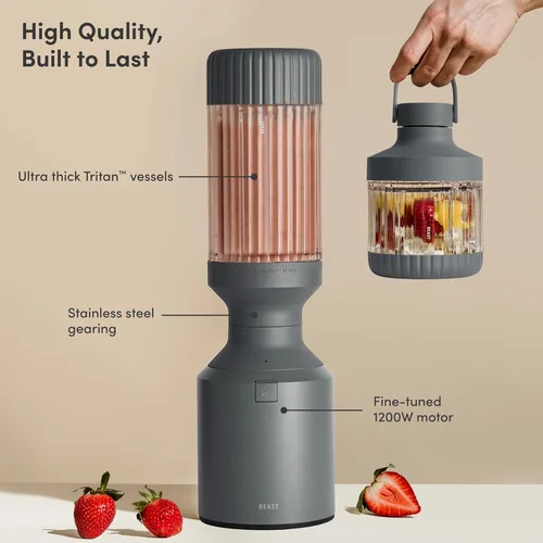 Vista 2 de Beast Mega 1200 Plus - Batidora de encimera de alta calidad Batidos, batidos, salsas, salsas, salsas, sopas Mezcla hielo y frutas congeladas