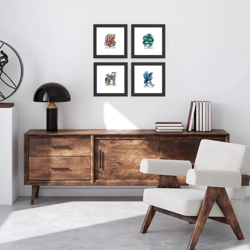 Vista 7 de Trends International Gallery Pops Harry Potter - Póster gráfico de pared de Ravenclaw Crest, 12 x 12 pulgadas, versión enmarcada en negro