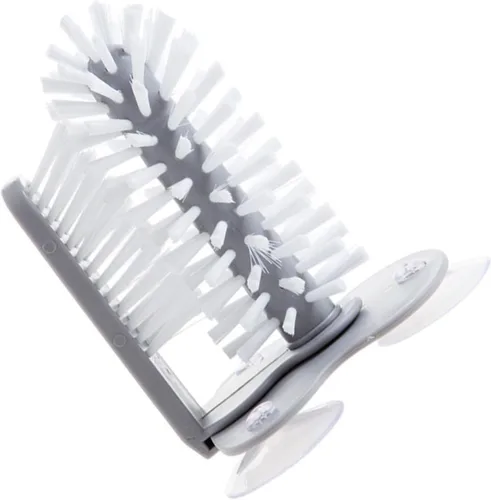 Vista 7 de Cepillo de limpieza de botellas de agua, arandela de vasos de vidrio con base de succión, cepillo de taza de lavado giratorio desmontable, limpiador