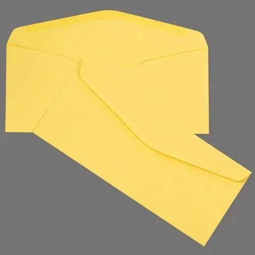 Vista 2 de LUXPaper Sobres comerciales #9 Solapa comercial 3 7/8 pulgadas x 8 7/8 pulgadas Canario pastel Texto de 60 libras 500