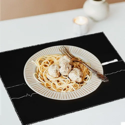 Vista 6 de Rowing Heartbeat Placemats Set of 6 Resistant Table Mats Washable Place Mats for Dinner Party Table Decoration