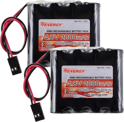 Vista 7 de Paquete de baterías RX NiMH Tenergy para receptor 4.8 V 2000 mAh, con conector Hitec para autos y aviones RC