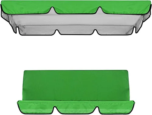 Vista 12 de Juego de cubierta superior impermeable para patio, cubierta superior de repuesto + funda de cojín para columpio para patio, columpio, jardín, Beige