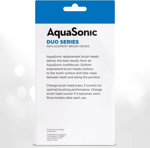 Vista 7 de AquaSonic Genuine Duo Series Cabezales de cepillo de repuesto para dientes normales y sensibles Compatible con las manijas de cepillo de dientes