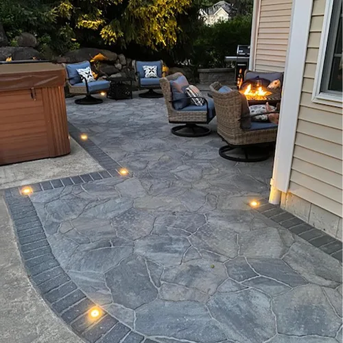 Vista 6 de LUMENGY Luz LED para pavimentadora y cubierta con efecto de luz de anillo patentado, 1 W, 12 V de bajo voltaje, IP67 impermeable, para cubiertas