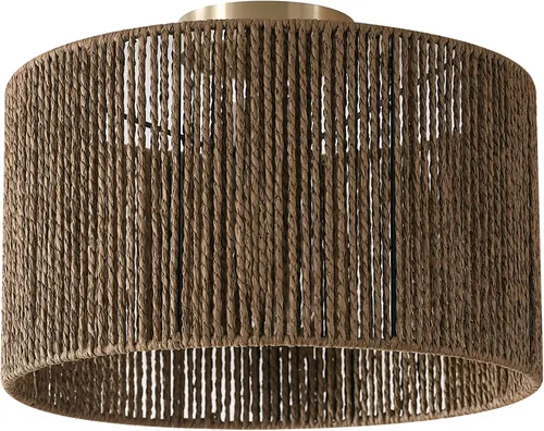 Vista 14 de GLOBE Electric 65898 - Lámpara de techo empotrada de 1 luz, color blanco mate, pantalla de bambú natural