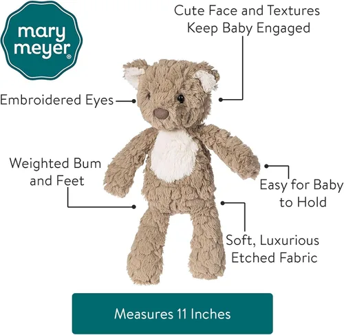 Vista 2 de Mary Meyer Masilla de peluche para cuarto de bebé, juguete suave, 11 pulgadas, oso de peluche