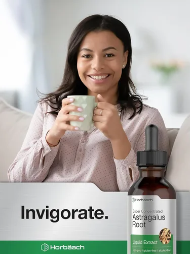 Vista 6 de Horbäach Extracto de raíz de astrágalo líquido 2 onzas líquidas Tintura sin alcohol Superconcentrado Vegetariano, sin OMG, suplemento sin