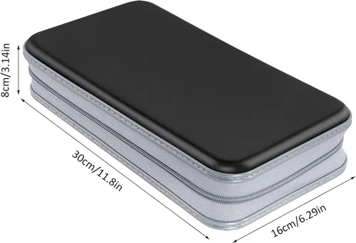 Vista 77 de Estuche para CD, capacidad para 80 unidades, para CD/DVD, cartera, de plástico duro, CD y DVD, carpetas de almacenamiento para automóvil, hogar