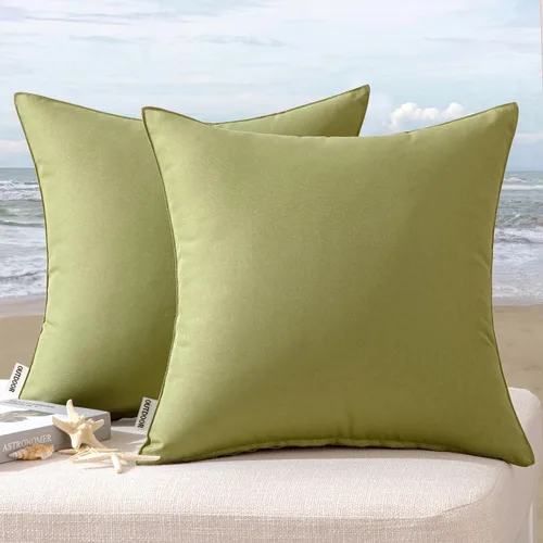 Vista 11 de MIULEE - Paquete de 2 fundas de cojín decorativas, impermeables; para usar en exteriores, jardín, patio, tienda de campaña, sofá, decoraciones