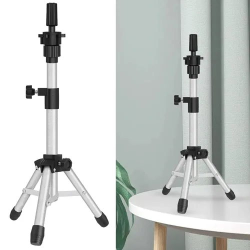 Vista 10 de ZQIAN BEAUTY Trípode de soporte para peluca de 25 pulgadas, soporte de cabeza de maniquí ajustable, soporte de cabeza de peluca para cabezas